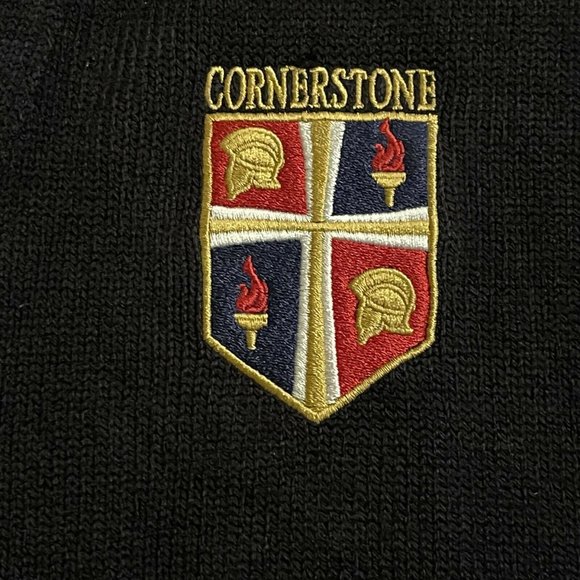 Parker School Uniform Cardigan Sweater Unisex Small Navy Cornerstone School TX - Picture 11 of 12